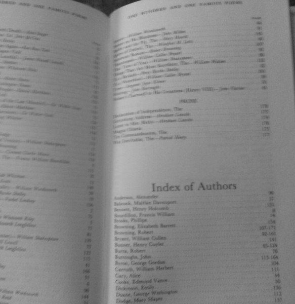 101 Famous Poems - Index